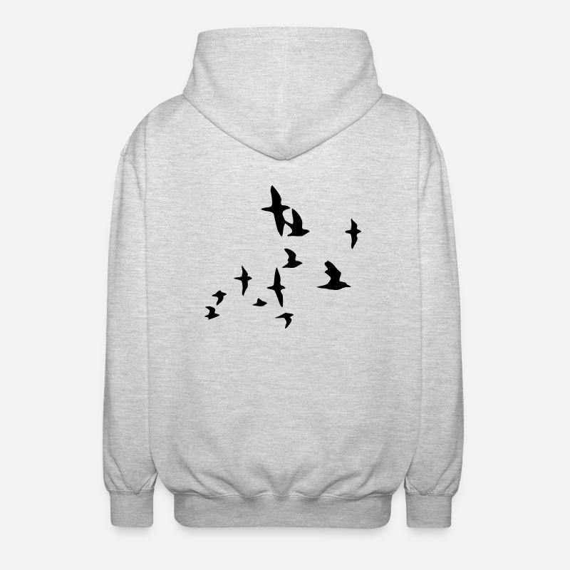 bluearc - birds - Unisex Kapuzenjacke - Hellgrau meliert