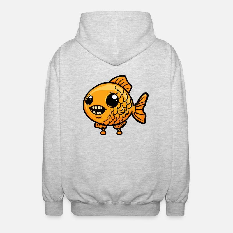 Goldfish Halloween Comic Funny - Unisex Hooded Jacket - light heather grey