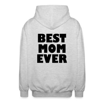 Best mom ever - Unisex Kapuzenjacke - Hellgrau meliert - Hinten - AI Model Male 185 light (185cm)