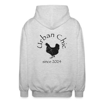 Chic urbain - Veste à capuche unisexe - gris clair chiné - Dos - AI Model Male 185 light (185cm)