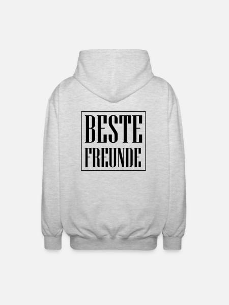 Beste Freunde Freundschaft - Unisex Kapuzenjacke - Hellgrau meliert