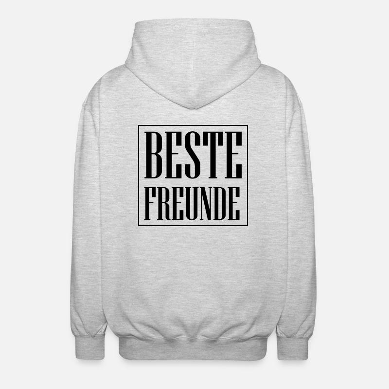 Beste Freunde Freundschaft - Unisex Kapuzenjacke - Hellgrau meliert