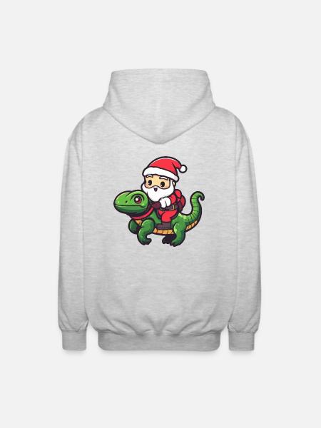 Chameleon Santa Claus - Unisex Hooded Jacket - light heather grey