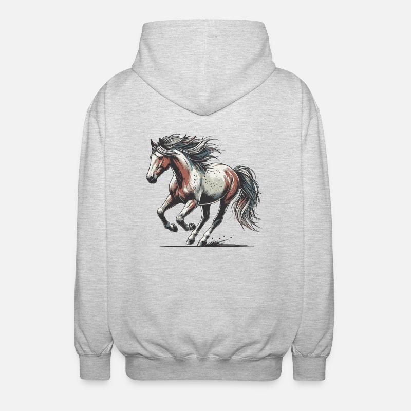 Cheval - Veste à capuche unisexe - gris clair chiné