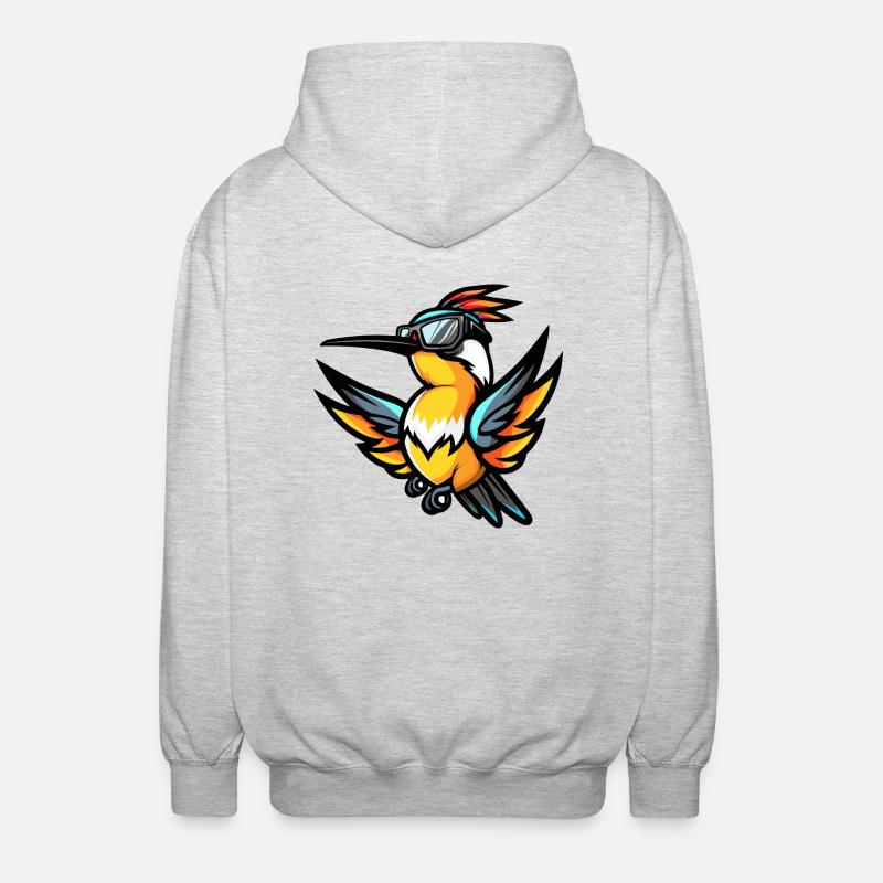 Kolibri Vogel Tier - Unisex Kapuzenjacke - Hellgrau meliert