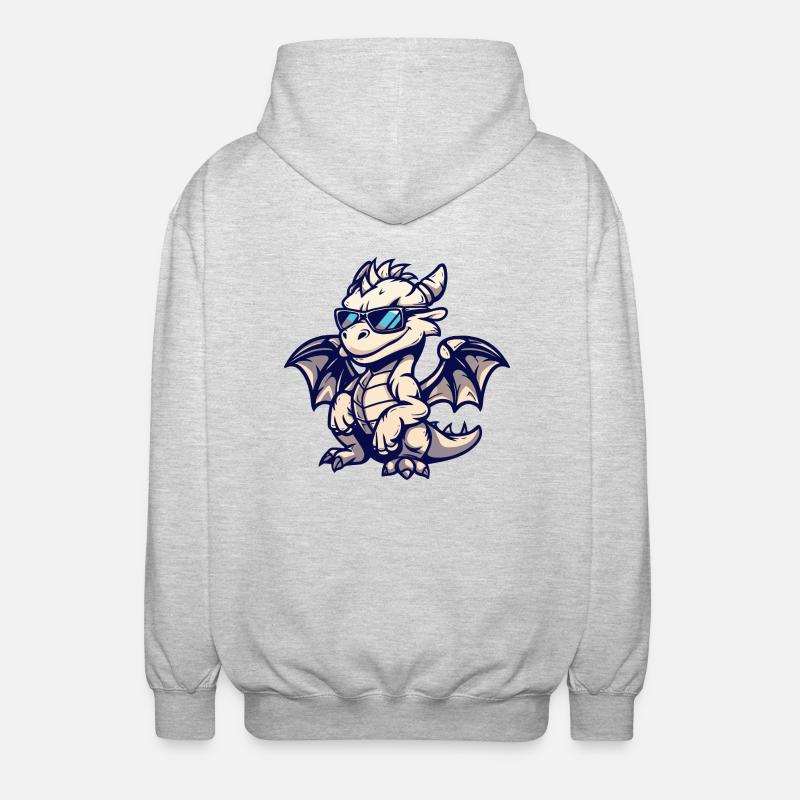 Drache Tier - Unisex Kapuzenjacke - Hellgrau meliert