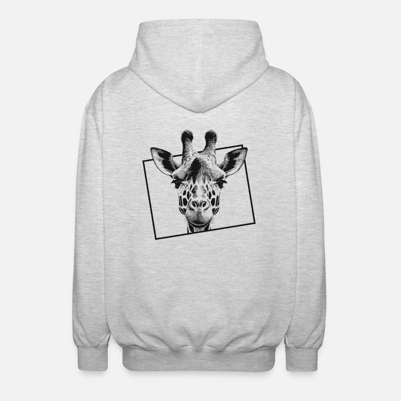 Giraffe - Unisex Kapuzenjacke - Hellgrau meliert