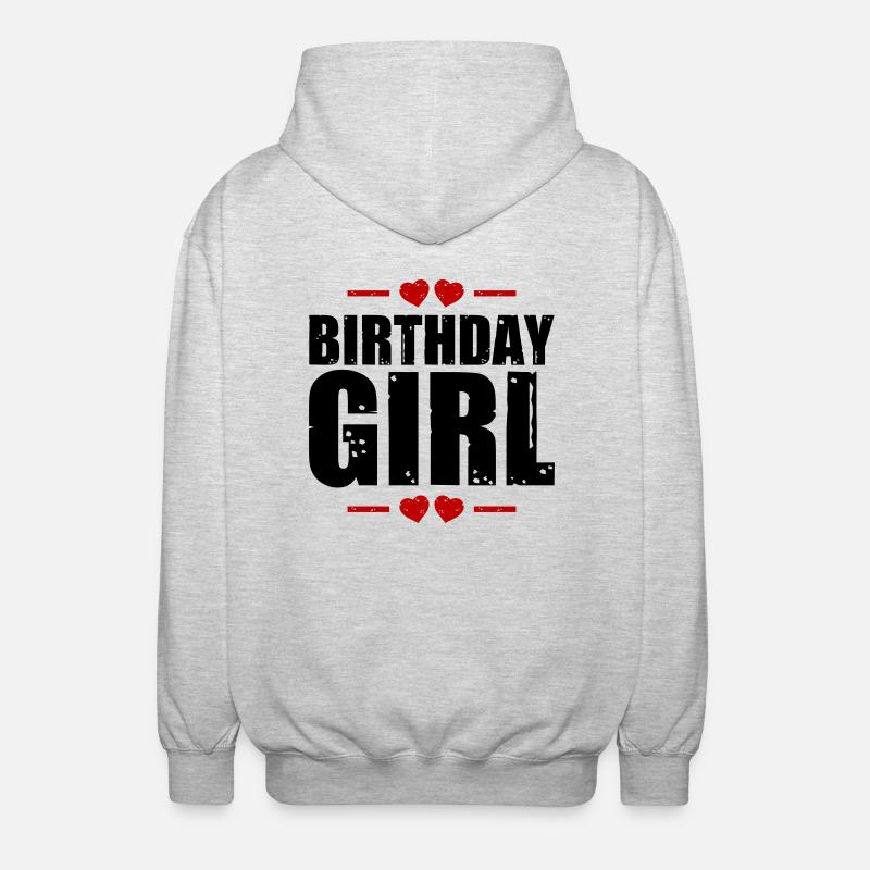 fille d’anniversaire disant - Veste à capuche unisexe - gris clair chiné