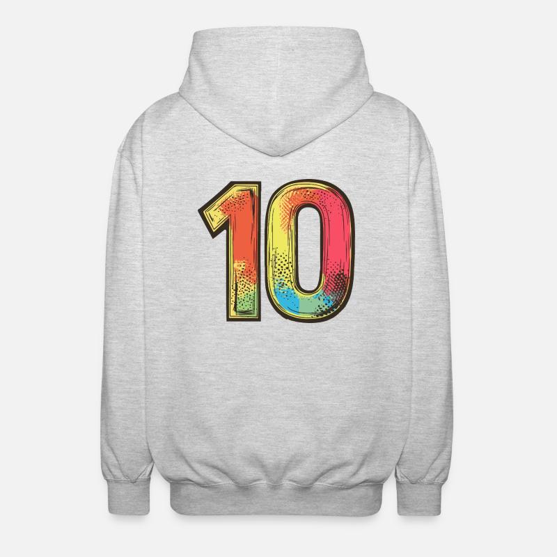 10 Symbole numérique - Veste à capuche unisexe - gris clair chiné