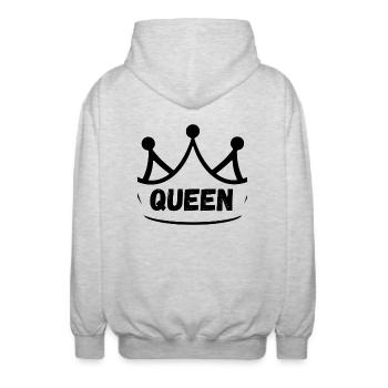Queen - Unisex Kapuzenjacke - Hellgrau meliert - Hinten - AI Model Male 185 light (185cm)