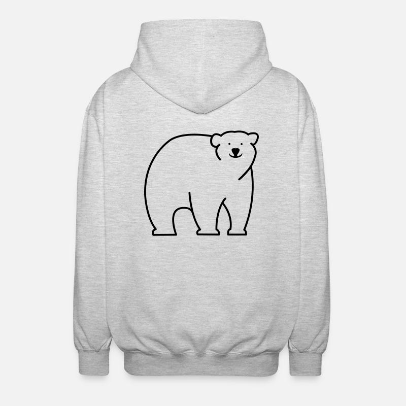 Ours blanc - Veste à capuche unisexe - gris clair chiné
