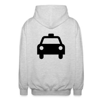Taxi Service - Unisex Kapuzenjacke - Hellgrau meliert - Hinten - AI Model Male 185 light (185cm)