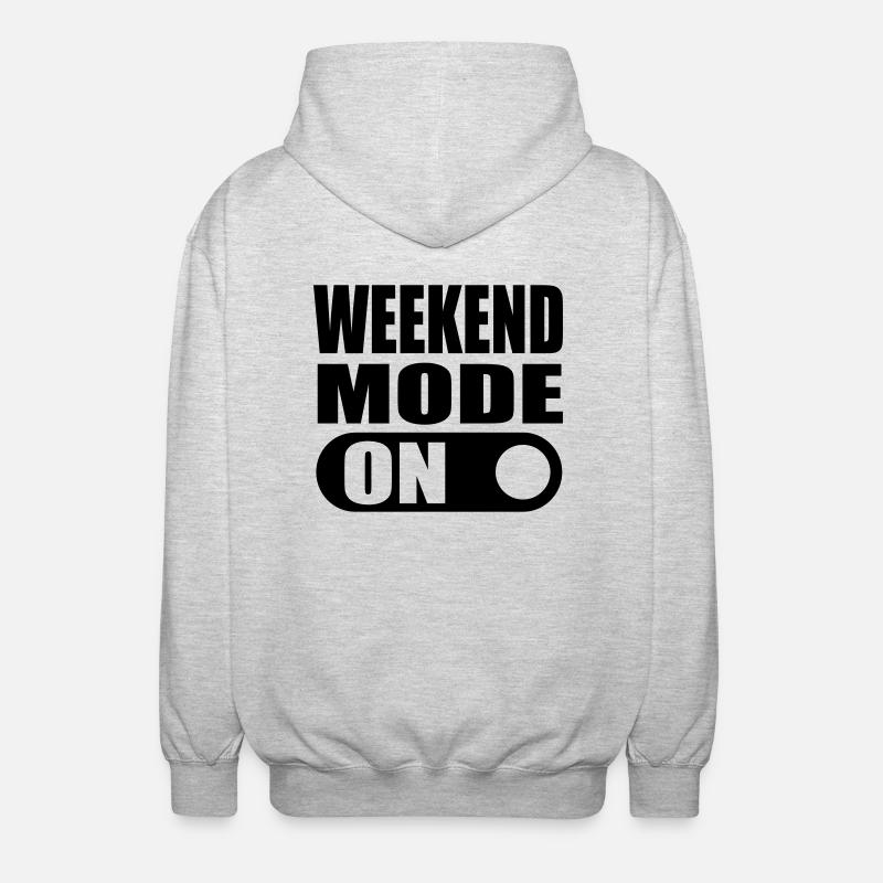 weekend mode on - Unisex Hooded Jacket - light heather grey
