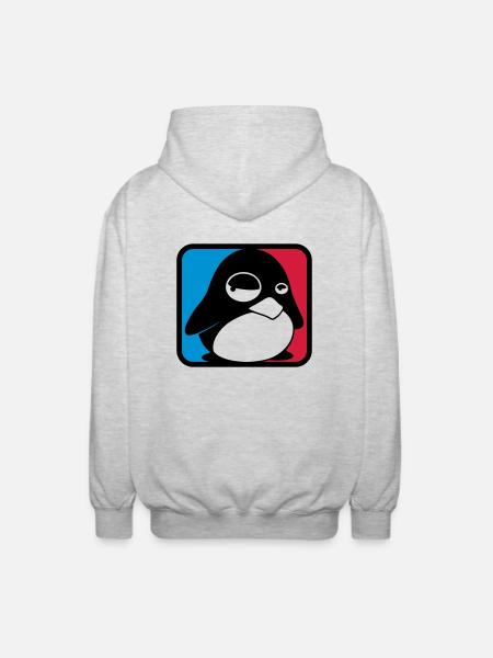 TUX League, LINUX - Unisex Hooded Jacket - light heather grey