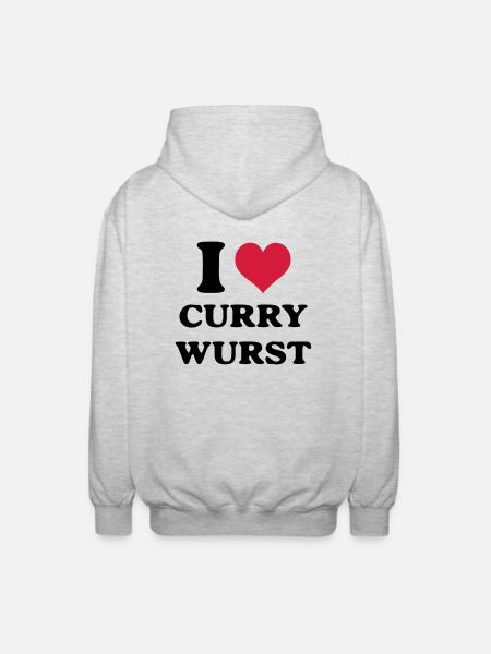 Currywurst i love - Unisex Hooded Jacket - light heather grey