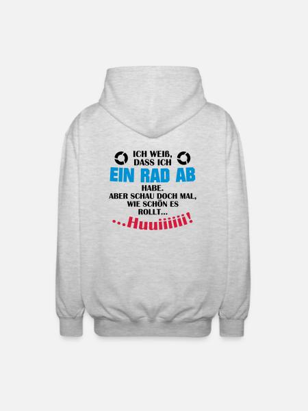 Ein Rad ab - Unisex Kapuzenjacke - Hellgrau meliert