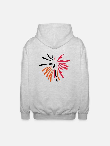 artistic musical fire - Unisex Hooded Jacket - light heather grey