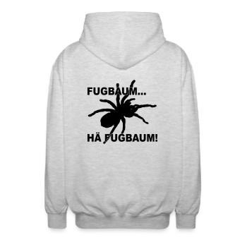 Fugbaum... Hä Fugbaum! - Unisex Kapuzenjacke - Hellgrau meliert - Hinten - AI Model Male 185 light (185cm)
