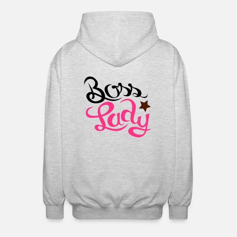 boss lady - Unisex Kapuzenjacke - Hellgrau meliert