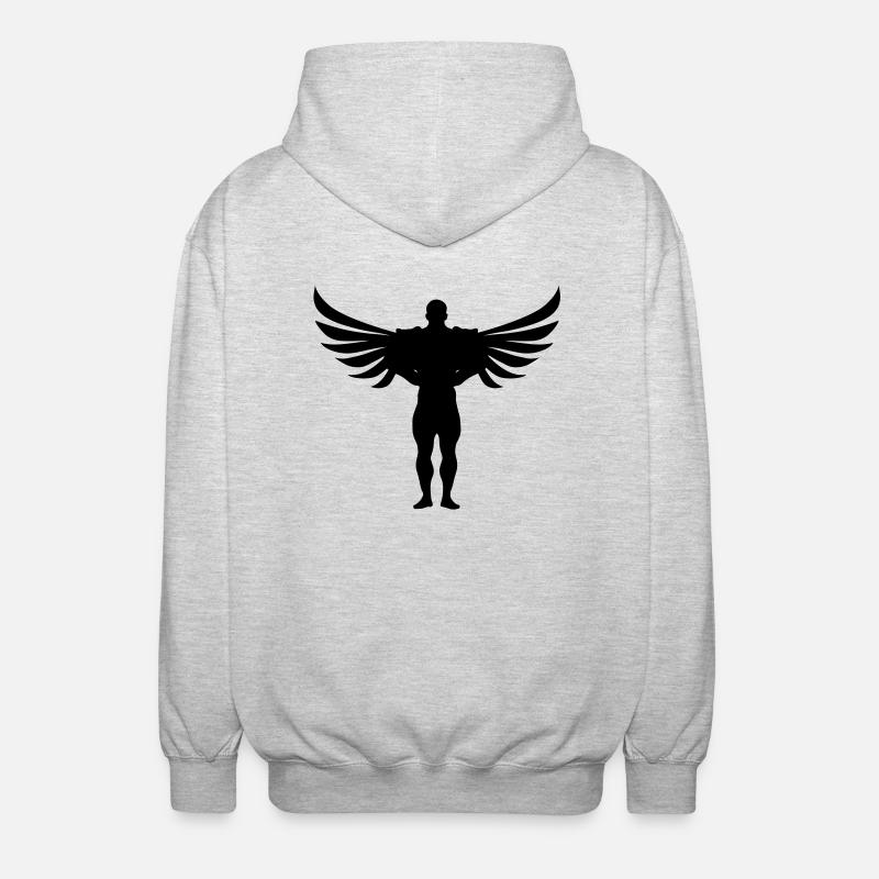 Engel superheld - Unisex Kapuzenjacke - Hellgrau meliert