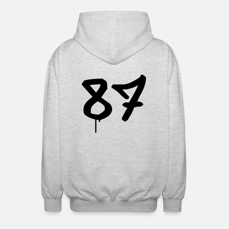 Graffiti : 87 - Unisex Kapuzenjacke - Hellgrau meliert