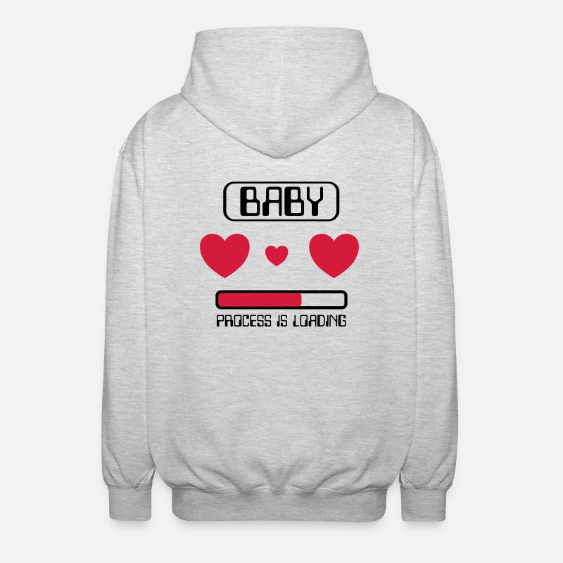 Processus de bébé se charge - Veste à capuche unisexe - gris clair chiné