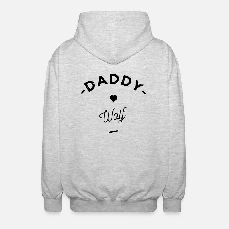 Daddy wolf - Unisex Hooded Jacket - light heather grey
