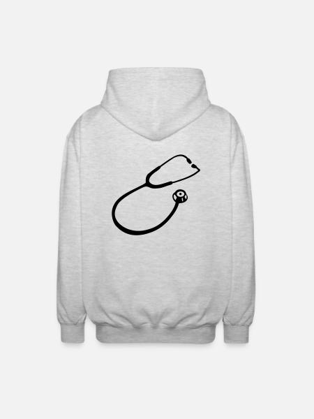 Stethoskop Arzt - Unisex Kapuzenjacke - Hellgrau meliert