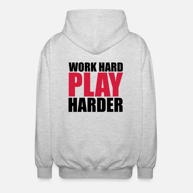 Work Hard - Veste à capuche unisexe - gris clair chiné
