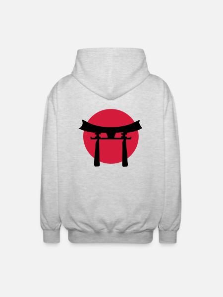 japan_sign_2c - Unisex Kapuzenjacke - Hellgrau meliert