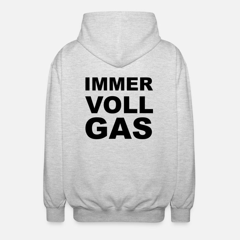 Immer Vollgas - Unisex Kapuzenjacke - Hellgrau meliert