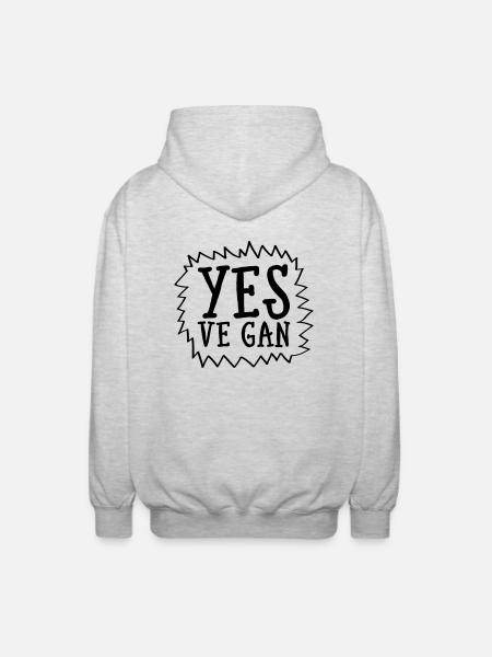 Yes Ve Gan - Unisex Kapuzenjacke - Hellgrau meliert
