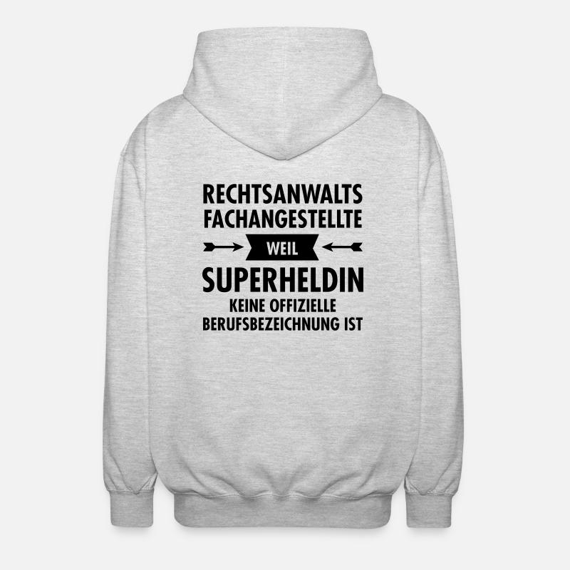 Rechtsanwaltsfachangestellte - Superheldin - Unisex Kapuzenjacke - Hellgrau meliert