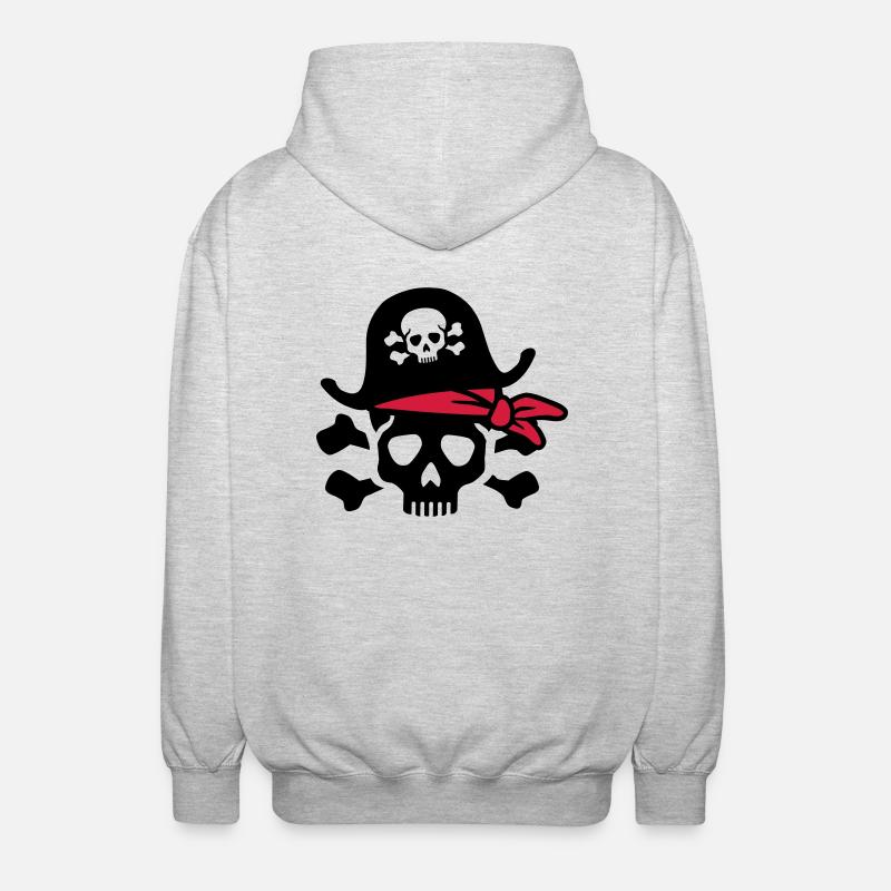 Pirat - Unisex Kapuzenjacke - Hellgrau meliert