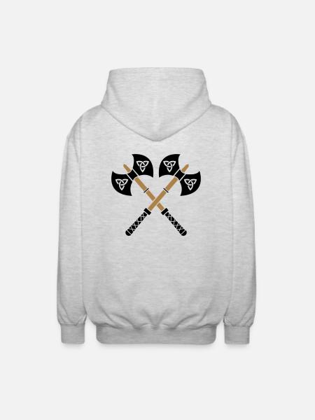 wikinger_aexte_02 - Unisex Kapuzenjacke - Hellgrau meliert
