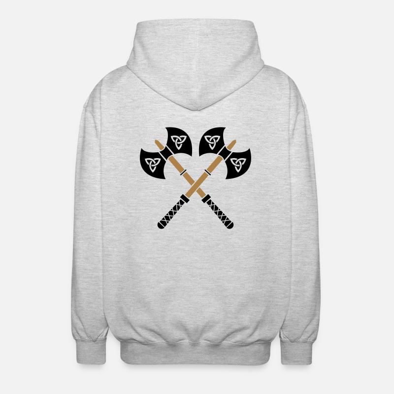 wikinger_aexte_02 - Unisex Kapuzenjacke - Hellgrau meliert