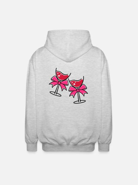 glases wine - Unisex Kapuzenjacke - Hellgrau meliert