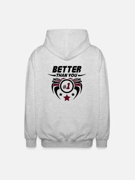 better_than_you_02 - Unisex Kapuzenjacke - Hellgrau meliert