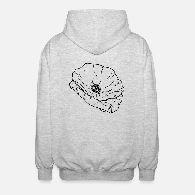 Fleur de pavot Fleur - Veste à capuche unisexe - gris clair chiné