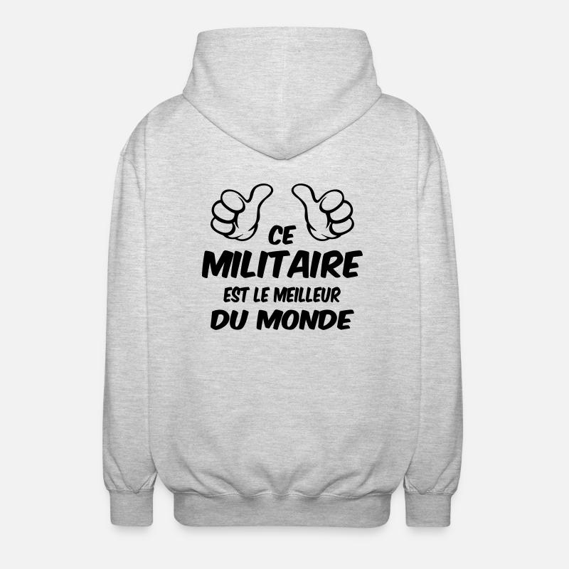 MEILLEUR MILITAIRE - Veste à capuche unisexe - gris clair chiné