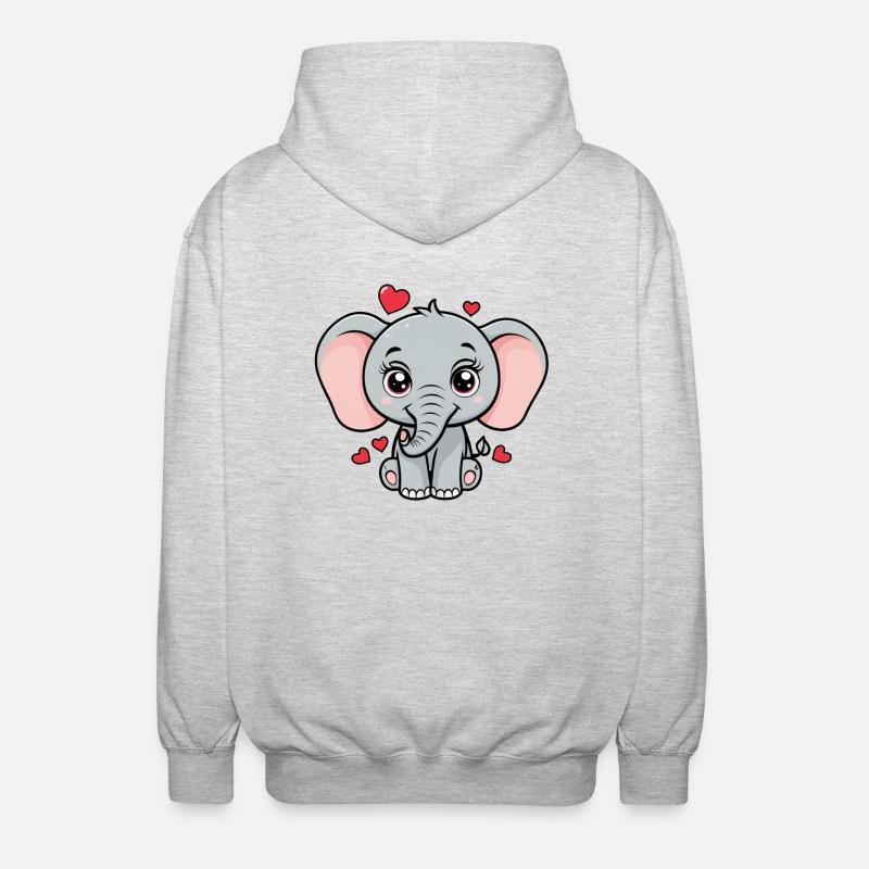 Amour de l’éléphant - Veste à capuche unisexe - gris clair chiné