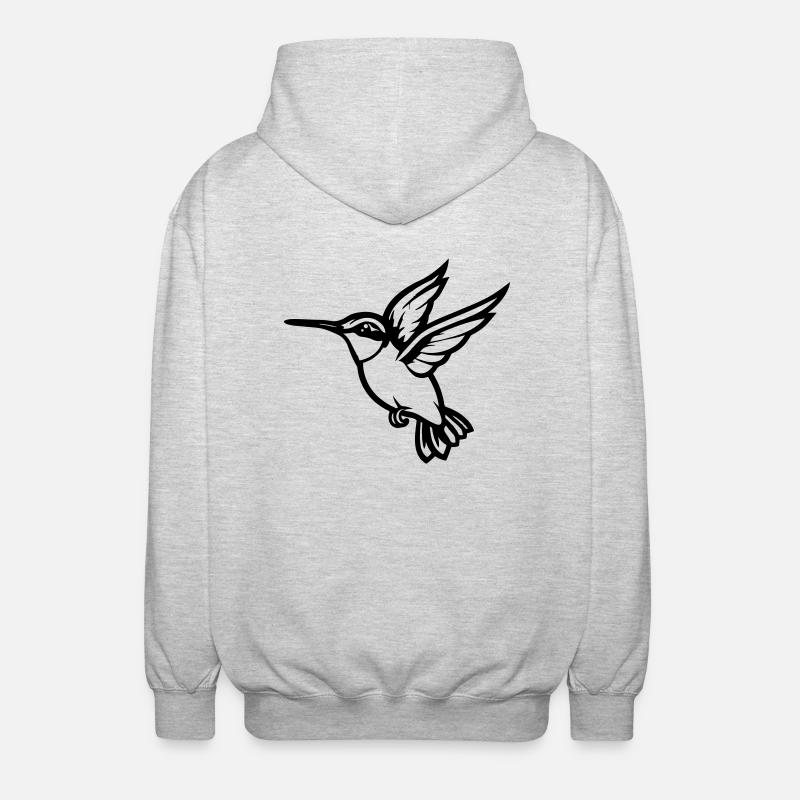 kolibri vogel - Unisex Kapuzenjacke - Hellgrau meliert