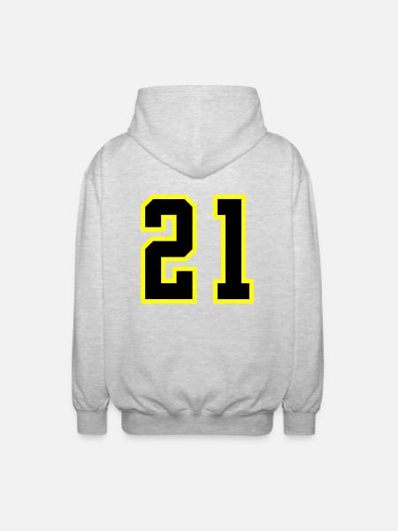21 Number Jersey - Unisex Hooded Jacket - light heather grey