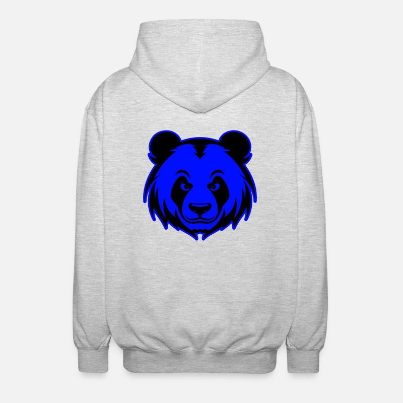 Portrait d’animal panda - Veste à capuche unisexe - gris clair chiné