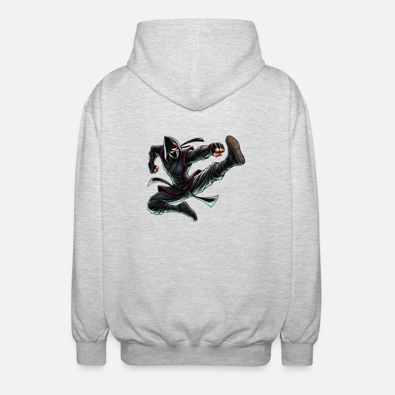 Ninja Comic - Unisex Hooded Jacket - light heather grey