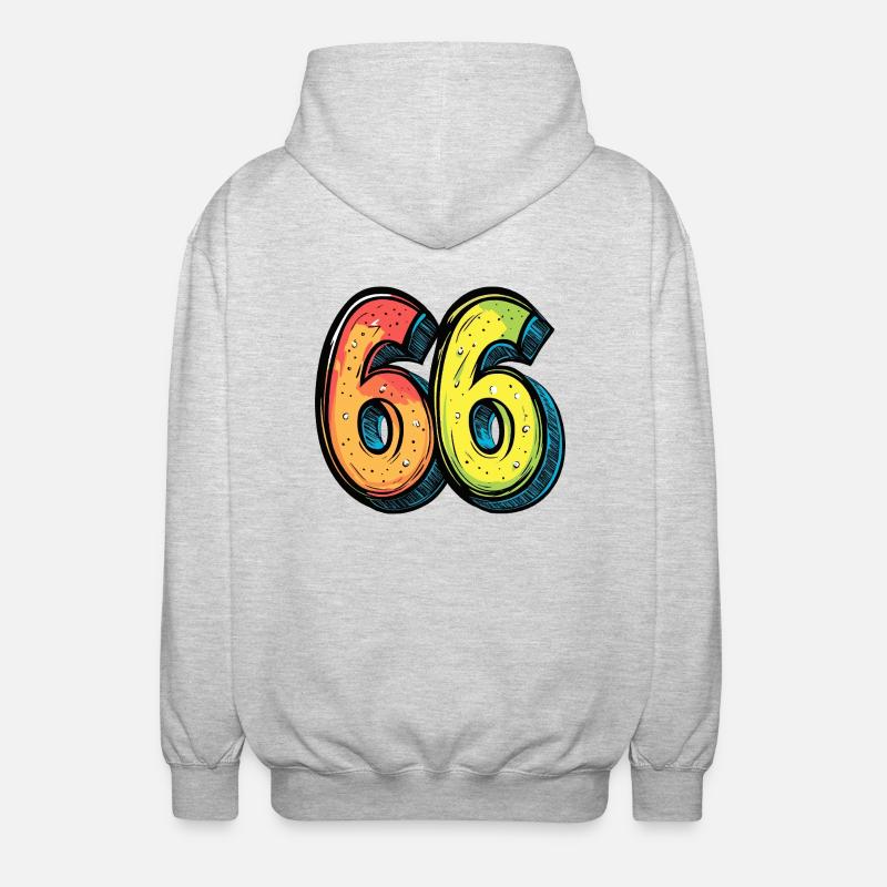 66 Symbole numérique - Veste à capuche unisexe - gris clair chiné