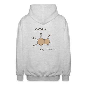 Koffein-Formel Stilvoll - Unisex Kapuzenjacke - Hellgrau meliert - Hinten - AI Model Male 185 light (185cm)