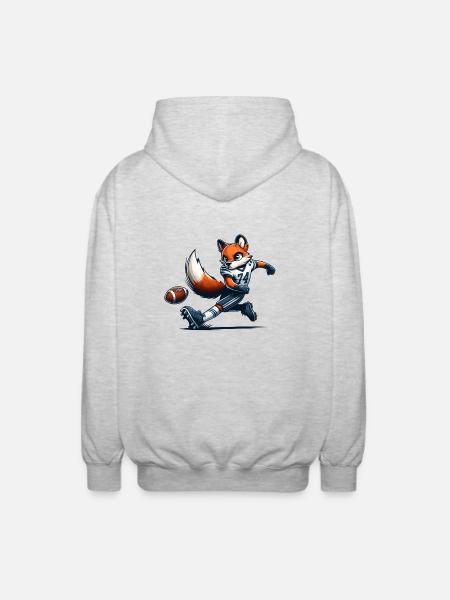 fuchs football - Unisex Kapuzenjacke - Hellgrau meliert