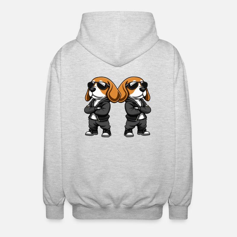 hunde cool - Unisex Kapuzenjacke - Hellgrau meliert