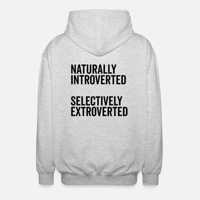 Naturellement introverti Extraverti sélectif - Veste à capuche unisexe - gris clair chiné